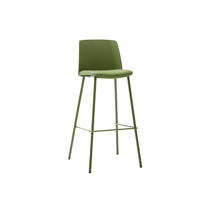 Contemporary Nordic Square PP Metal PU Leather Bar Stool Backrest Armless For Living Room