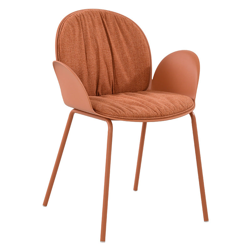 Sillón decorativo contemporáneo nórdico de plástico, hierro, algodón y lino con respaldo y reposabrazos para sala de estar 