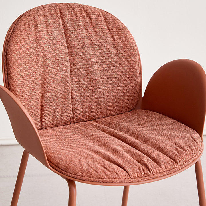 Sillón decorativo contemporáneo nórdico de plástico, hierro, algodón y lino con respaldo y reposabrazos para sala de estar 
