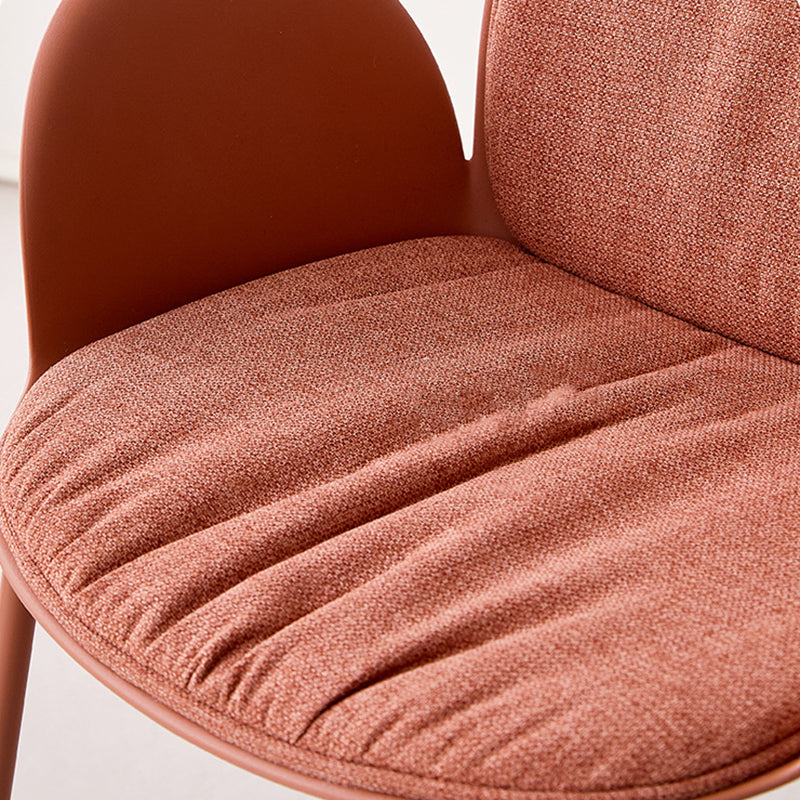 Sillón decorativo contemporáneo nórdico de plástico, hierro, algodón y lino con respaldo y reposabrazos para sala de estar 