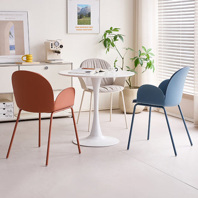 Contemporary Nordic PP Iron Cotton Linen Accent Chair Backrest Armrest For Living Room