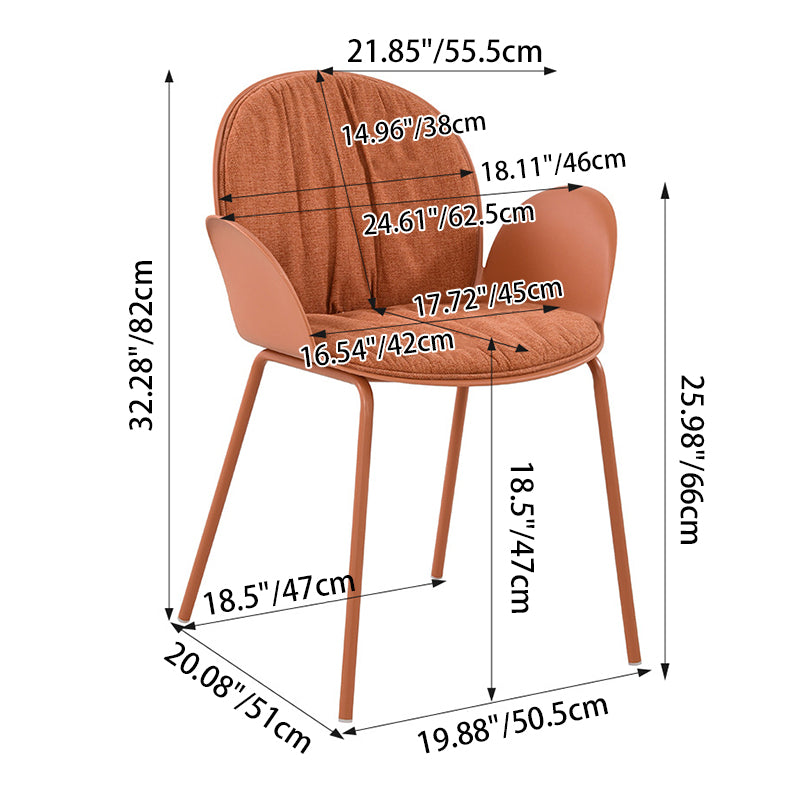 Contemporary Nordic PP Iron Cotton Linen Accent Chair Backrest Armrest For Living Room