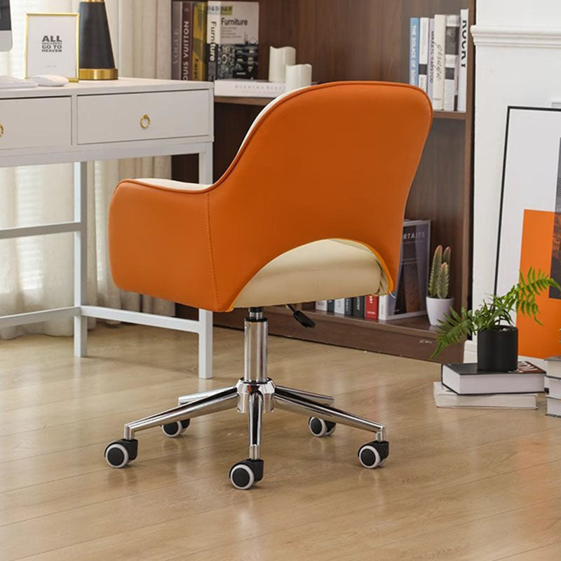 Modern Minimalist Adjustable Square Iron Sponge PU Leather Desk Chair Backrest Armrests For Home Office