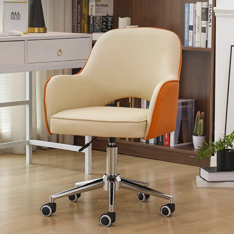 Modern Minimalist Adjustable Square Iron Sponge PU Leather Desk Chair Backrest Armrests For Home Office
