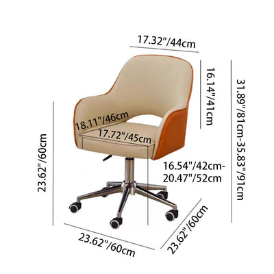 Modern Minimalist Adjustable Square Iron Sponge PU Leather Desk Chair Backrest Armrests For Home Office