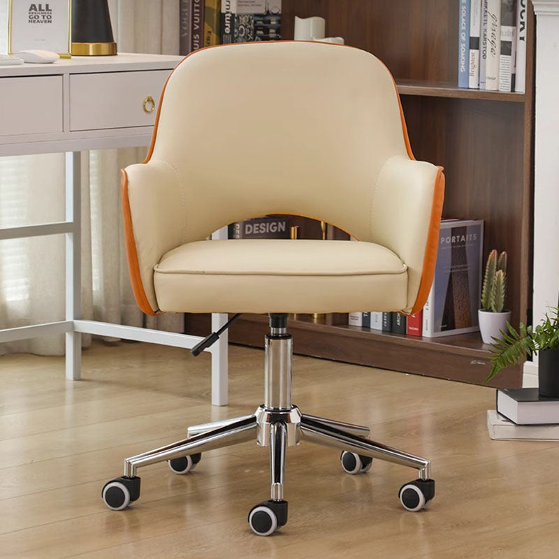 Modern Minimalist Adjustable Square Iron Sponge PU Leather Desk Chair Backrest Armrests For Home Office