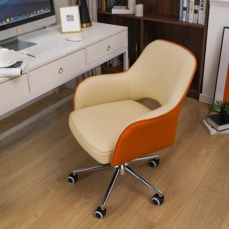 Modern Minimalist Adjustable Square Iron Sponge PU Leather Desk Chair Backrest Armrests For Home Office