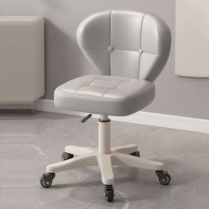 Moderner schlichter Schreibtischstuhl in Muschelform mit quadratischem Design aus kratzfestem Leder und Carbonstahl, höhenverstellbar, mit Rückenlehne und Armlehnen, für Homeoffice 