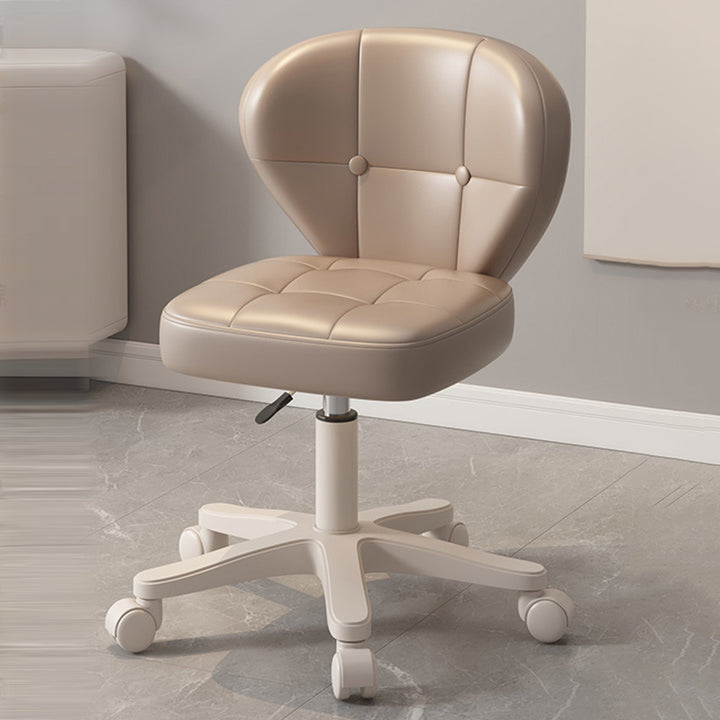 Moderner schlichter Schreibtischstuhl in Muschelform mit quadratischem Design aus kratzfestem Leder und Carbonstahl, höhenverstellbar, mit Rückenlehne und Armlehnen, für Homeoffice 