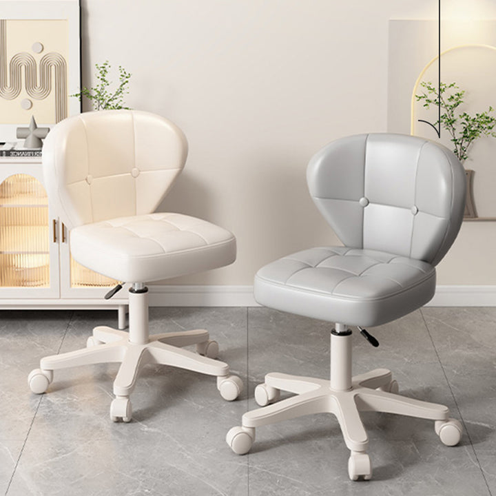 Moderner schlichter Schreibtischstuhl in Muschelform mit quadratischem Design aus kratzfestem Leder und Carbonstahl, höhenverstellbar, mit Rückenlehne und Armlehnen, für Homeoffice 