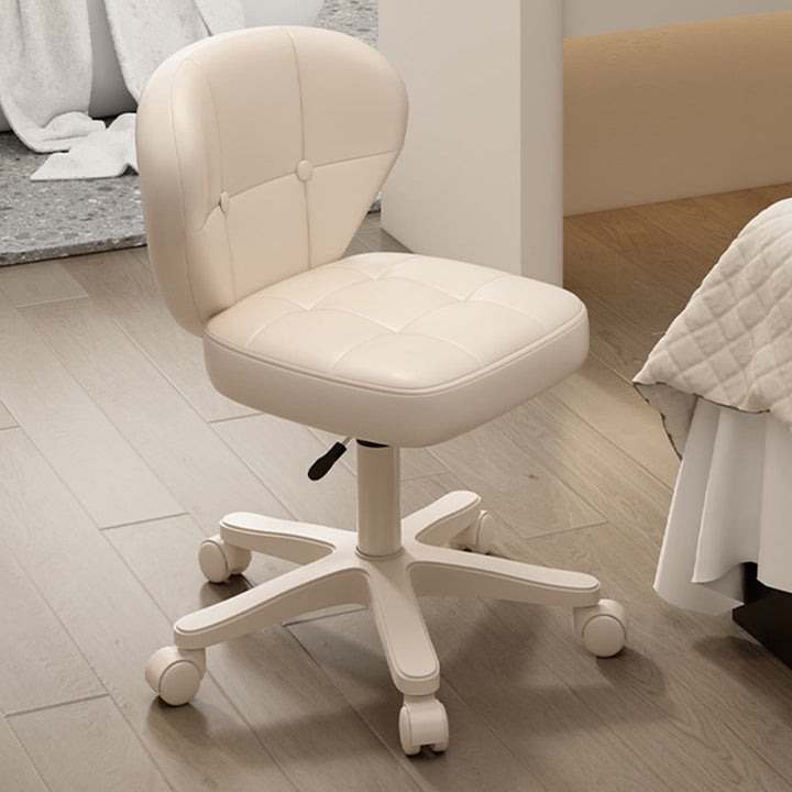 Moderner schlichter Schreibtischstuhl in Muschelform mit quadratischem Design aus kratzfestem Leder und Carbonstahl, höhenverstellbar, mit Rückenlehne und Armlehnen, für Homeoffice 