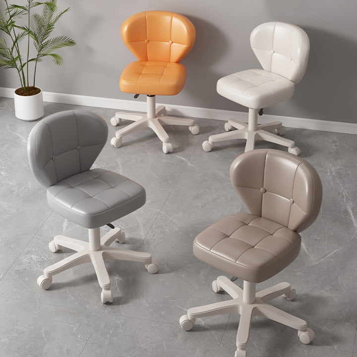 Moderner schlichter Schreibtischstuhl in Muschelform mit quadratischem Design aus kratzfestem Leder und Carbonstahl, höhenverstellbar, mit Rückenlehne und Armlehnen, für Homeoffice 