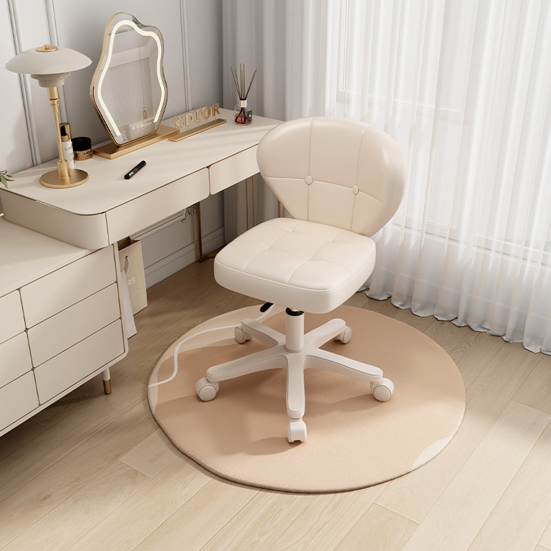 Moderner schlichter Schreibtischstuhl in Muschelform mit quadratischem Design aus kratzfestem Leder und Carbonstahl, höhenverstellbar, mit Rückenlehne und Armlehnen, für Homeoffice 