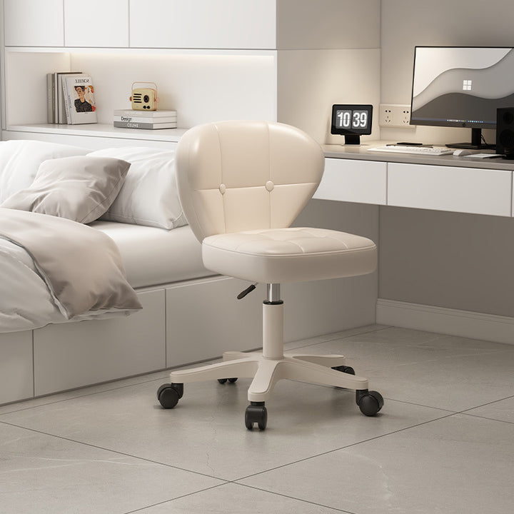 Moderner schlichter Schreibtischstuhl in Muschelform mit quadratischem Design aus kratzfestem Leder und Carbonstahl, höhenverstellbar, mit Rückenlehne und Armlehnen, für Homeoffice 