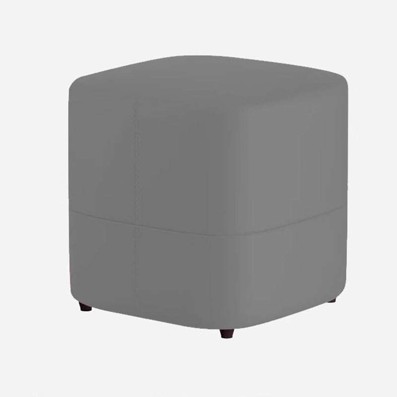 Modern Minimalist Square Solid Wood Foam Synthetic Leather Low Stool Backless Armless For Living Room