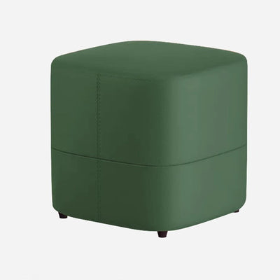 Modern Minimalist Square Solid Wood Foam Synthetic Leather Low Stool Backless Armless For Living Room