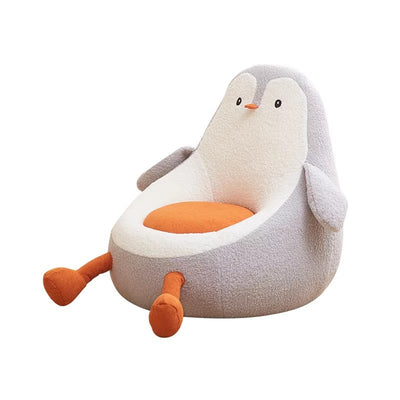 Contemporary Creative Kids Avocado-shaped Penguin-shaped Sponge Lambswool Accent Chair Backrest Armless For Living Room