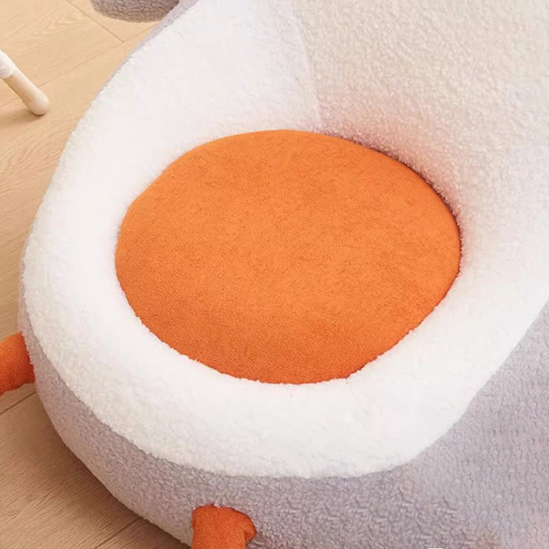Contemporary Creative Kids Avocado-shaped Penguin-shaped Sponge Lambswool Accent Chair Backrest Armless For Living Room