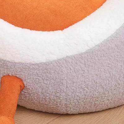 Contemporary Creative Kids Avocado-shaped Penguin-shaped Sponge Lambswool Accent Chair Backrest Armless For Living Room