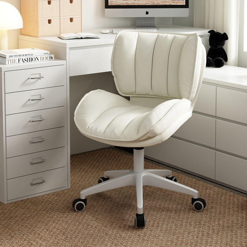 Modern Minimalist Adjustable Removable Square-Striped Metal PU Leather Foam Desk Chair Backrest Armless For Home Office