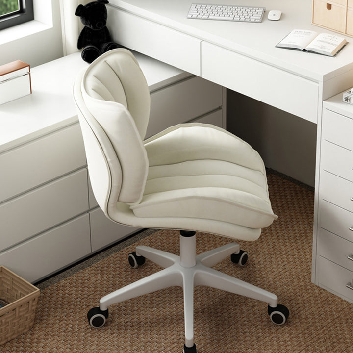 Silla de escritorio moderna minimalista de hierro con rayas cuadradas, piel sintética y espuma, ajustable, con respaldo desmontable y sin reposabrazos, para oficina en casa 