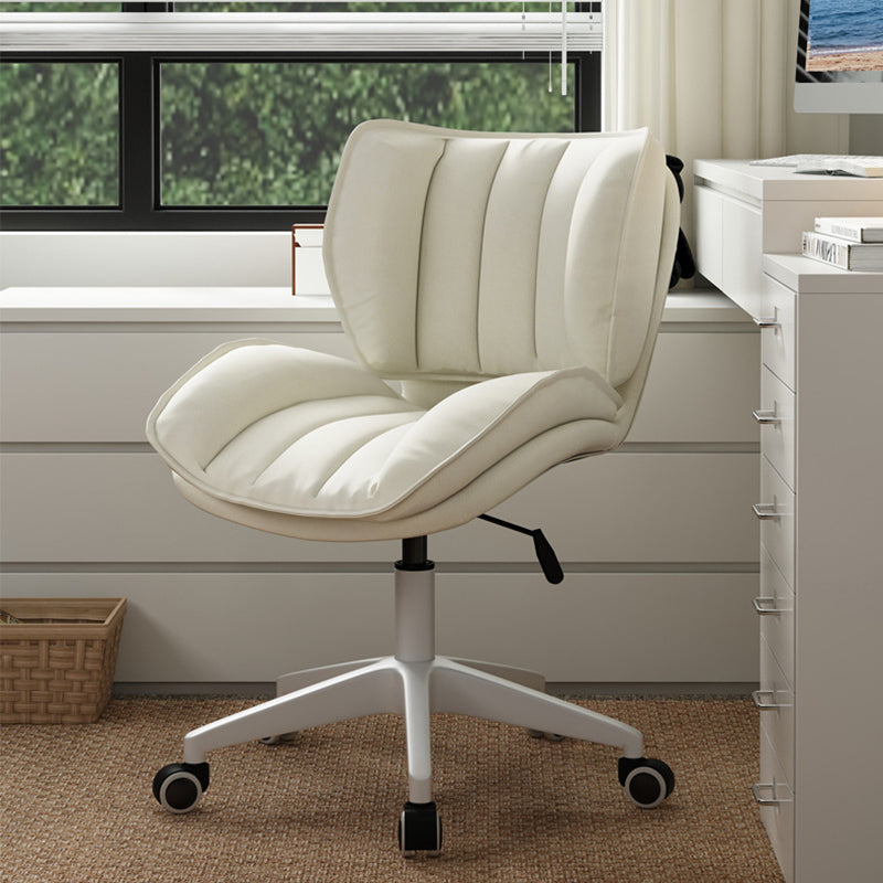 Modern Minimalist Adjustable Removable Square-Striped Metal PU Leather Foam Desk Chair Backrest Armless For Home Office