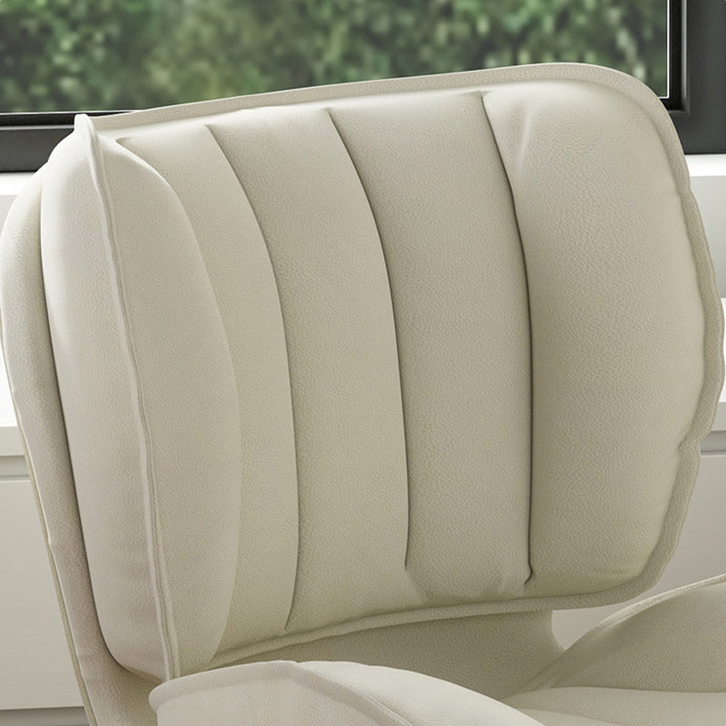 Modern Minimalist Adjustable Removable Square-Striped Metal PU Leather Foam Desk Chair Backrest Armless For Home Office