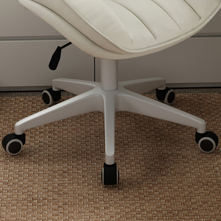 Moderne Minimaliste Réglable Amovible Carré-Rayé Métal Similicuir Mousse Chaise de Bureau Dossier Sans Accoudoirs Pour Bureau à Domicile 