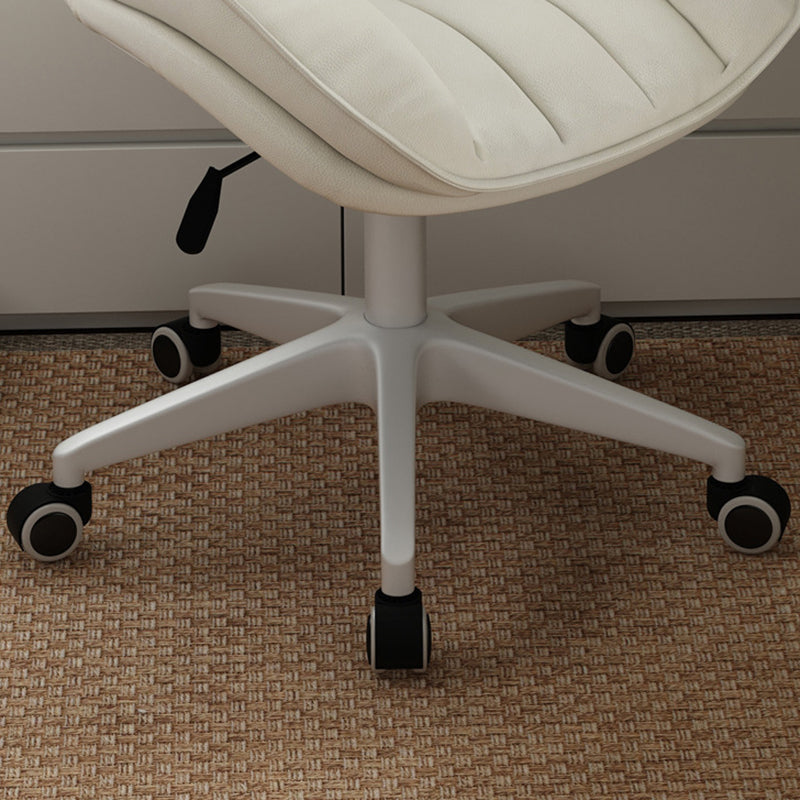 Modern Minimalist Adjustable Removable Square-Striped Metal PU Leather Foam Desk Chair Backrest Armless For Home Office