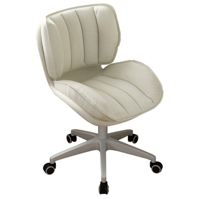 Modern Minimalist Adjustable Removable Square-Striped Metal PU Leather Foam Desk Chair Backrest Armless For Home Office