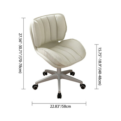 Modern Minimalist Adjustable Removable Square-Striped Metal PU Leather Foam Desk Chair Backrest Armless For Home Office