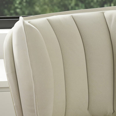 Modern Minimalist Adjustable Removable Square-Striped Metal PU Leather Foam Desk Chair Backrest Armless For Home Office
