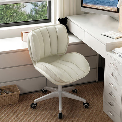 Modern Minimalist Adjustable Removable Square-Striped Metal PU Leather Foam Desk Chair Backrest Armless For Home Office