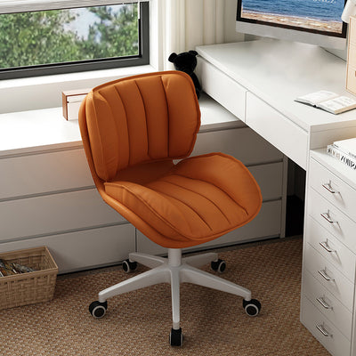 Modern Minimalist Adjustable Removable Square-Striped Metal PU Leather Foam Desk Chair Backrest Armless For Home Office