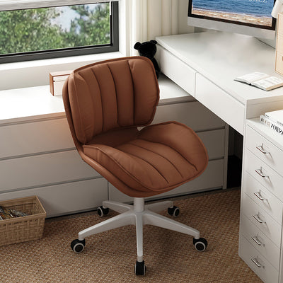 Modern Minimalist Adjustable Removable Square-Striped Metal PU Leather Foam Desk Chair Backrest Armless For Home Office