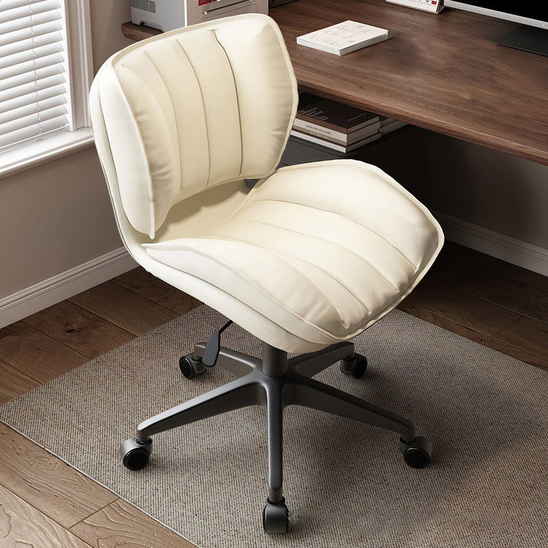 Modern Minimalist Adjustable Removable Square-Striped Metal PU Leather Foam Desk Chair Backrest Armless For Home Office