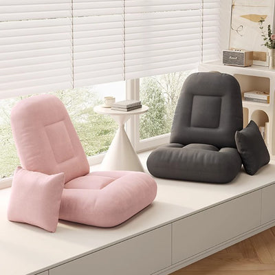 Modern Minimalist Adjustable Square Iron Sponge Tech Fabric Accent Chair Backrest Armless For Living Room
