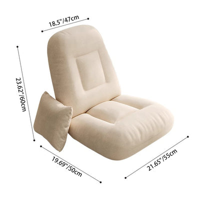 Modern Minimalist Adjustable Square Iron Sponge Tech Fabric Accent Chair Backrest Armless For Living Room