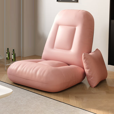 Modern Minimalist Adjustable Square Iron Sponge Tech Fabric Accent Chair Backrest Armless For Living Room