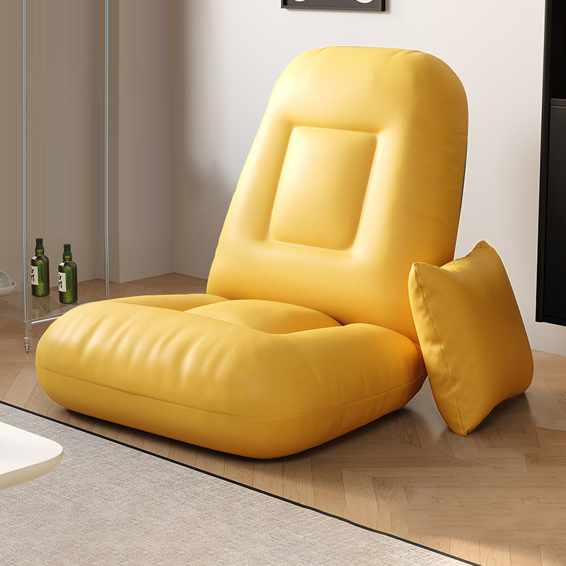 Modern Minimalist Adjustable Square Iron Sponge Tech Fabric Accent Chair Backrest Armless For Living Room