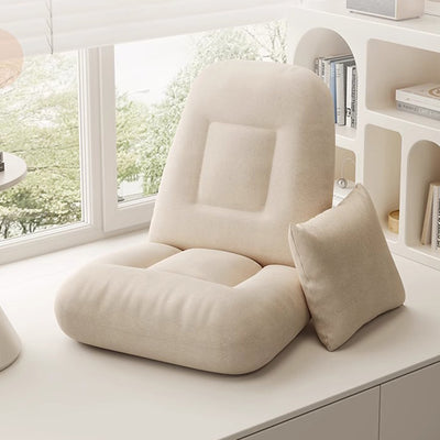 Modern Minimalist Adjustable Square Iron Sponge Tech Fabric Accent Chair Backrest Armless For Living Room