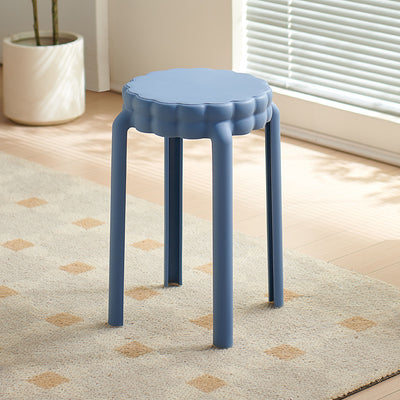 Contemporary Nordic Flower-Shaped PP Stool Backless Armless For Living Room