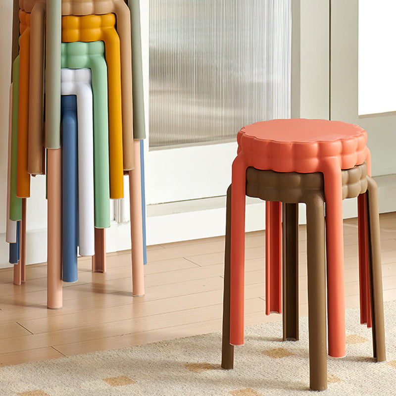 Contemporary Nordic Flower-Shaped PP Stool Backless Armless For Living Room