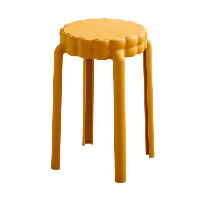 Contemporary Nordic Flower-Shaped PP Stool Backless Armless For Living Room