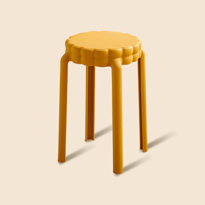 Moderner nordischer Kunststoff-Hocker in Blumenform ohne Rückenlehne und Armlehnen für das Wohnzimmer 