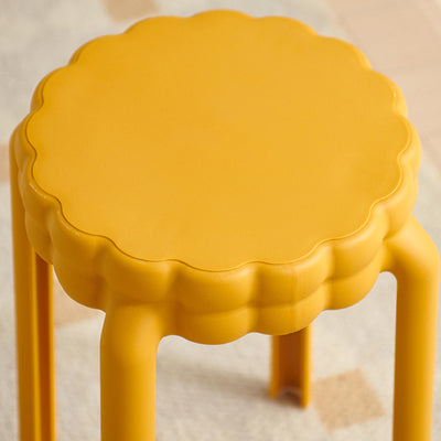 Contemporary Nordic Flower-Shaped PP Stool Backless Armless For Living Room