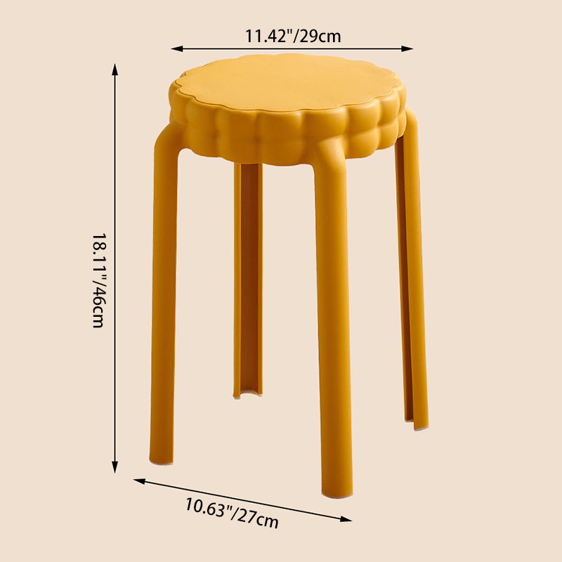 Contemporary Nordic Flower-Shaped PP Stool Backless Armless For Living Room