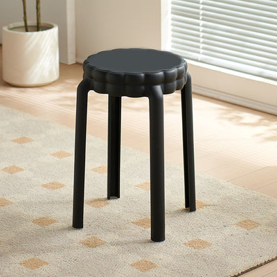 Contemporary Nordic Flower-Shaped PP Stool Backless Armless For Living Room