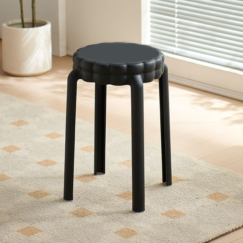 Contemporary Nordic Flower-Shaped PP Stool Backless Armless For Living Room