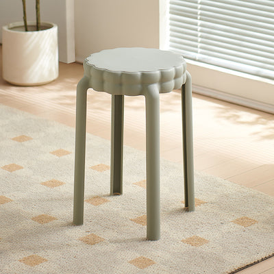 Contemporary Nordic Flower-Shaped PP Stool Backless Armless For Living Room